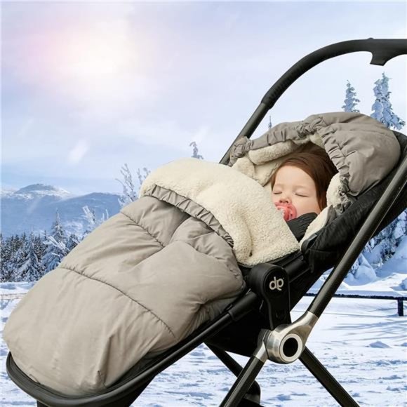 Universal Stroller Footmuff Winter Sleeping Bunting Bag (Light Grey) - Picture 2 of 7
